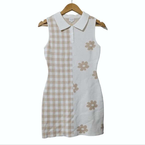 Le Lis White and Tan Mini Dress - Picture 2 of 7